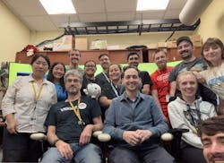 The team at midnight on the fifth of six night shifts during the experiment. Credit: Thomas White The team at midnight on the fifth of six night shifts during the experiment. Credit: Thomas White