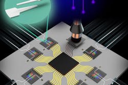 The group’s evanescent coupler (shown in green callout) is designed to provide a faster, more efficient way to copackage electronics and photonics. The group’s evanescent coupler (shown in green callout) is designed to provide a faster, more efficient way to copackage electronics and photonics.