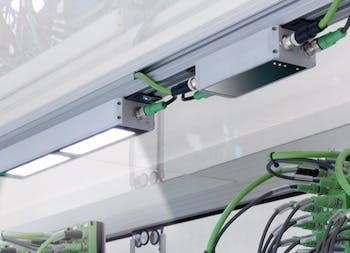 Glare-free LED machine lights and optics.