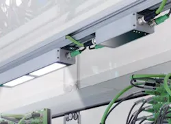 Glare-free LED machine lights and optics.