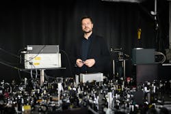 Professor Andreas Tittl in front of his lab’s optical table. Credit: Stephan Höck Professor Andreas Tittl in front of his lab’s optical table. Credit: Stephan Höck