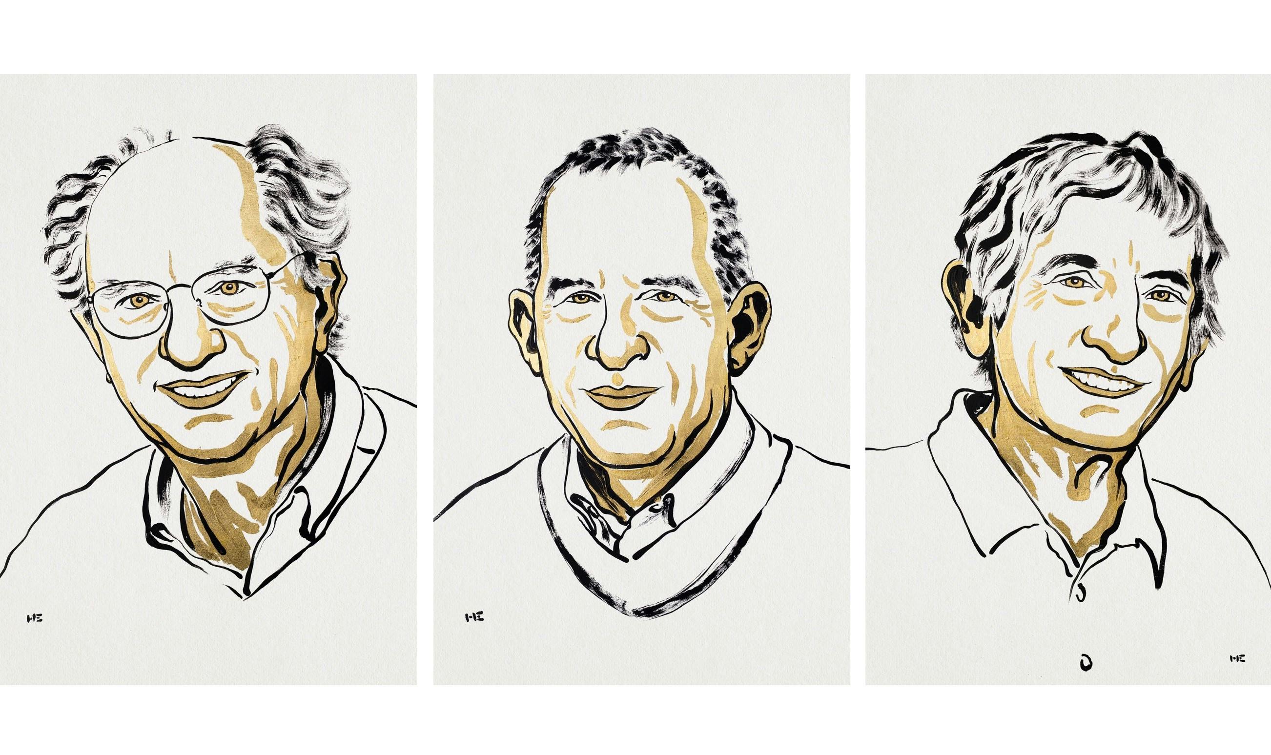 (L-R) John Clarke, Michael H. Devoret, and John M. Martinis. Credit: Niklas Elmehed/Nobel Prize Outreach