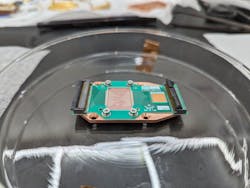 Image of the fabricated chip prior to mounting. Credit: Michael Dobinson Image of the fabricated chip prior to mounting. Credit: Michael Dobinson