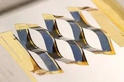 Cuts in a flexible backing for solar cells allow a flat solar panel to separate into many small cells that can track the sun across the sky. Tracking provides a 20% to 40% improvement in the amount of energy captured by the cells.