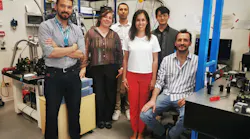 In the lab with their setup (from left to right): Dr. Alejandro Justo Guerrero, Dr. Alessandra Di Gaspare, Dr. Vladimir Pusharev, Professor Miriam Serena Vitiello, Dr. Lili Shi, and Dr. Leonardo Viti. Credit: Miriam Serena Vitiello