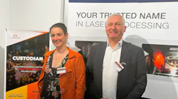 Gwenn Pallier, product line manager at Cailabs (left), and Markus Kogel-Hollacher, head of R&D projects at Precitec (right).