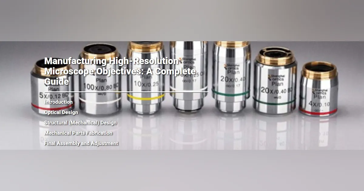 Manufacturing High-Resolution Microscope Objectives | Laser Focus World