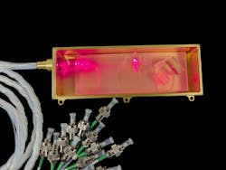 Demultiplexer (Exail’s DEMUX) based on free-space micro-optical assemblies currently undergoing space qualification within the CO-OP project. Demultiplexer (Exail’s DEMUX) based on free-space micro-optical assemblies currently undergoing space qualification within the CO-OP project.