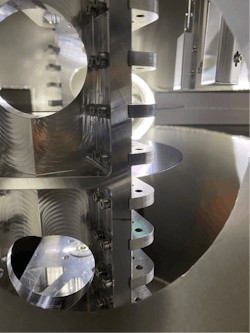 SOI wafers in the load-lock of the BTO deposition system. SOI wafers in the load-lock of the BTO deposition system.