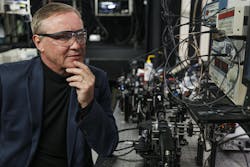 Professor Vladimir Shalaev with the team’s optical setup. Credit: Purdue University/Kevin Crisp Professor Vladimir Shalaev with the team’s optical setup. Credit: Purdue University/Kevin Crisp