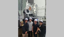 (L-R) Junyong Choi, Woonsong Jeong, Jungwon Kim, and Jihoon Baek inside the antenna receiver room at KVN Pyeongchang radio telescope. (L-R) Junyong Choi, Woonsong Jeong, Jungwon Kim, and Jihoon Baek inside the antenna receiver room at KVN Pyeongchang radio telescope.