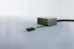 FIGURE 1. A high-speed data component laser-welded with a green laser beam. FIGURE 1. A high-speed data component laser-welded with a green laser beam.