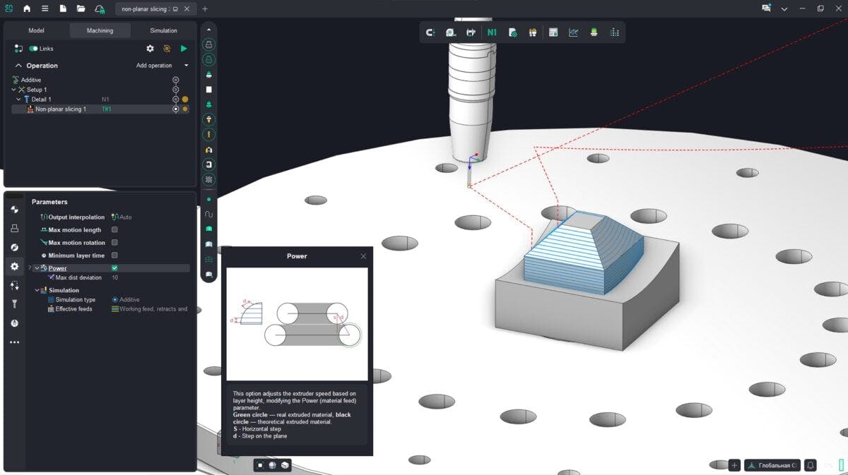 Feed and power control for cladding operations