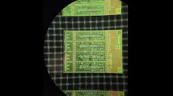 Architectural layout of a 5 × 7-mm 400G per lane photonic circuit with heterogeneously integrated lasers, modulators, and amplifiers.