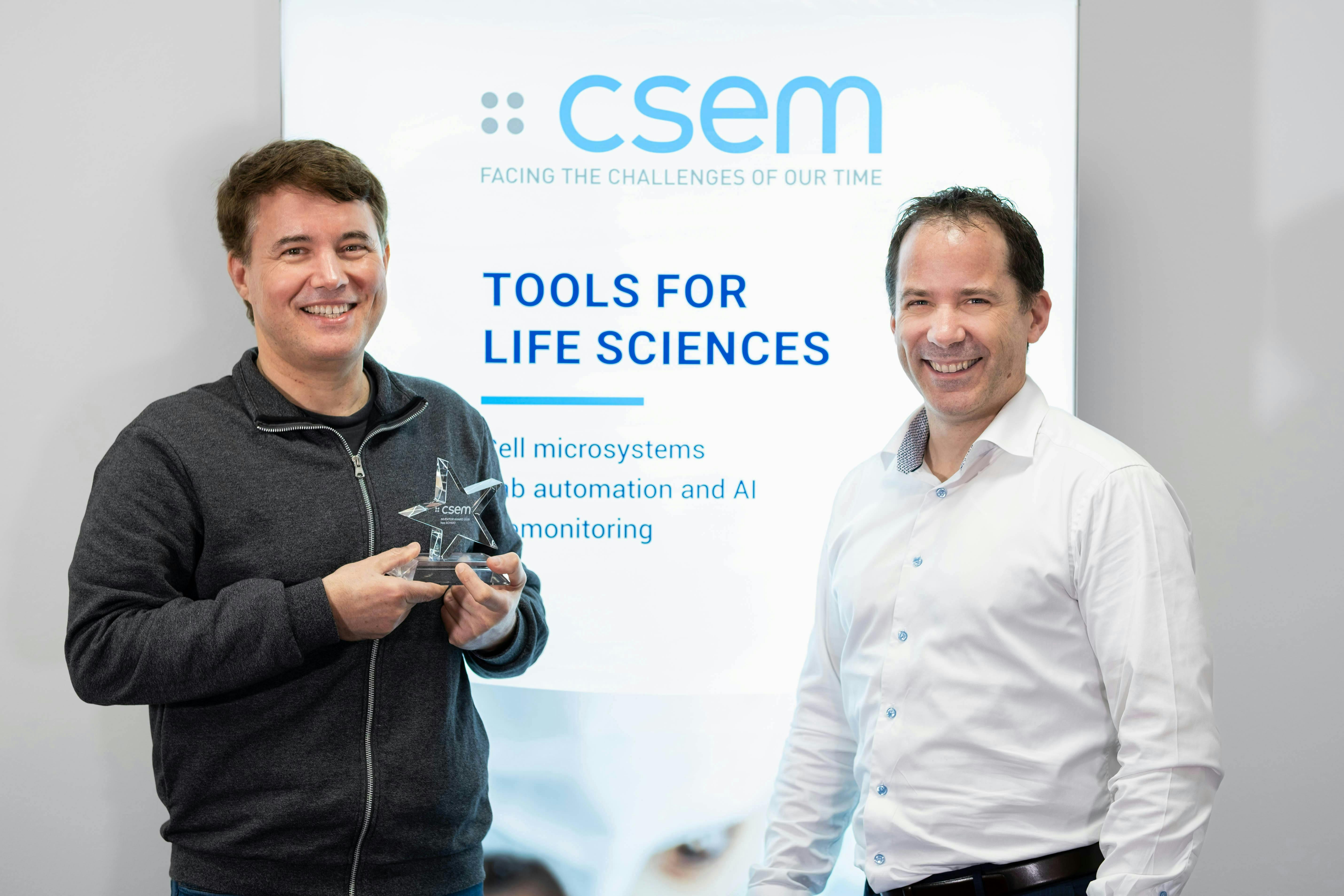 Noa Schmid (expert Tools & Instruments For Life Sciences, Csem) And Vincent Revol (vp, Industry 40 & Life Sciences, Csem)