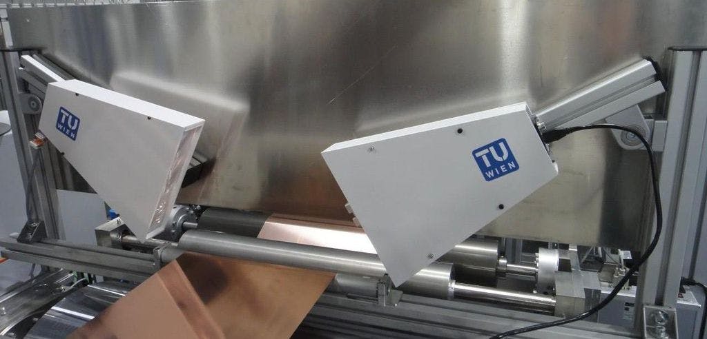 The camera installation on a Coateme Click&Coat&trade; R2R substrate processing system (photo courtesy of TU Wien)