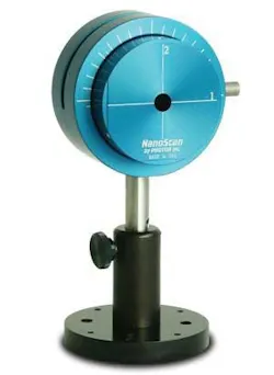 FIGURE 1. Photon’s NanoScan scanning slit profilers provide NIST-traceable measurement for CW and kilohertz-pulse laser beams with wavelengths from 190 nm to the far infrared beyond 20 µm. Scanning-slit technology enables direct measurement of focused and high-power beams without extensive attenuation. Instruments are available to measure beam diameters as small as 4 mm or as large as 25 mm. FIGURE 1. Photon’s NanoScan scanning slit profilers provide NIST-traceable measurement for CW and kilohertz-pulse laser beams with wavelengths from 190 nm to the far infrared beyond 20 µm. Scanning-slit technology enables direct measurement of focused and high-power beams without extensive attenuation. Instruments are available to measure beam diameters as small as 4 mm or as large as 25 mm.