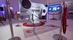 Full-scale model of the Dragonfire beam director at QinetiQ Dragonworks.