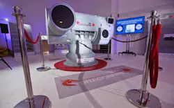 Full-scale model of the Dragonfire beam director at QinetiQ Dragonworks. Full-scale model of the Dragonfire beam director at QinetiQ Dragonworks.
