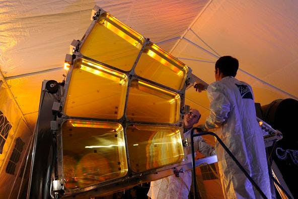 Ball Aerospace is demonstrating technology needed to deploy a large, 20 m diameter, lightweight space-based telescope in geosynchronous orbit as part of the MOIRE program led by DARPA.