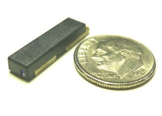 A prototype 100 mW green distributed feedback (DFB) laser from QD Laser, the University of Tokyo, and Fujitsu laboratories is extremely compact and achieves a 100 MHz modulation rate.