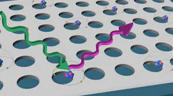 These patterned bright spots are artificial atoms and possess many of the same properties of real atoms, like single-photon emission.