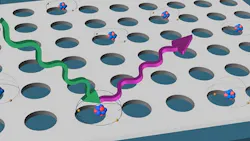 These patterned bright spots are artificial atoms and possess many of the same properties of real atoms, like single-photon emission. These patterned bright spots are artificial atoms and possess many of the same properties of real atoms, like single-photon emission.