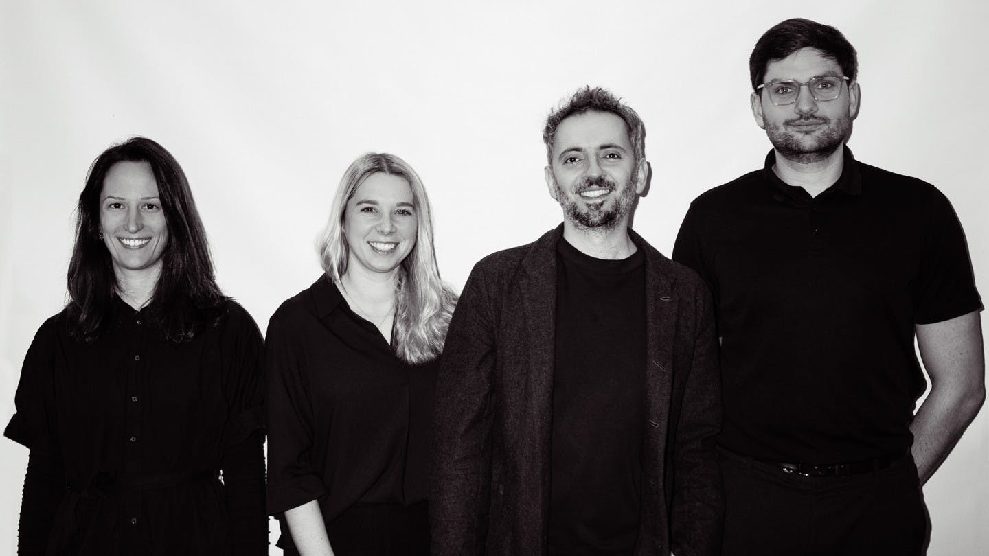 Dr. Milena &Zcaron;uri&cacute;, Christina Giesen, Lazar Bochvarov, and Alexander Hohle (from left to right) are behind the spin-off. They will bring their scanner technology to market maturity through the &ldquo;exist-Forschungstransfer&rdquo; program of the Federal Ministry for Economic Affairs and Energy (BMWE)