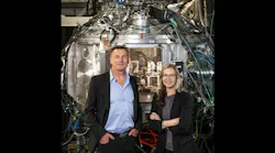 Siegfried Glenzer and Arianna Gleason in front of the chamber for Matter in Extreme Conditions (MEC) instrument at LCLS. Credit: Jacqueline Ramseyer Orrell/SLAC National Accelerator Laboratory