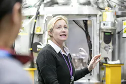 Arianna Gleason shows a group of visitors from Germany around the lab. Credit: Jacqueline Ramseyer Orrell/SLAC National Accelerator Laboratory Arianna Gleason shows a group of visitors from Germany around the lab. Credit: Jacqueline Ramseyer Orrell/SLAC National Accelerator Laboratory