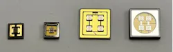 Single-chip Marktech 280nm UVC LEDs: far left COS/No Lens, 2nd from left flat lens SMD Four-chip Marktech 280nm UVC LEDs: (2nd from right COS/No Lens, far right flat lens SMD Single-chip Marktech 280nm UVC LEDs: far left COS/No Lens, 2nd from left flat lens SMD Four-chip Marktech 280nm UVC LEDs: (2nd from right COS/No Lens, far right flat lens SMD