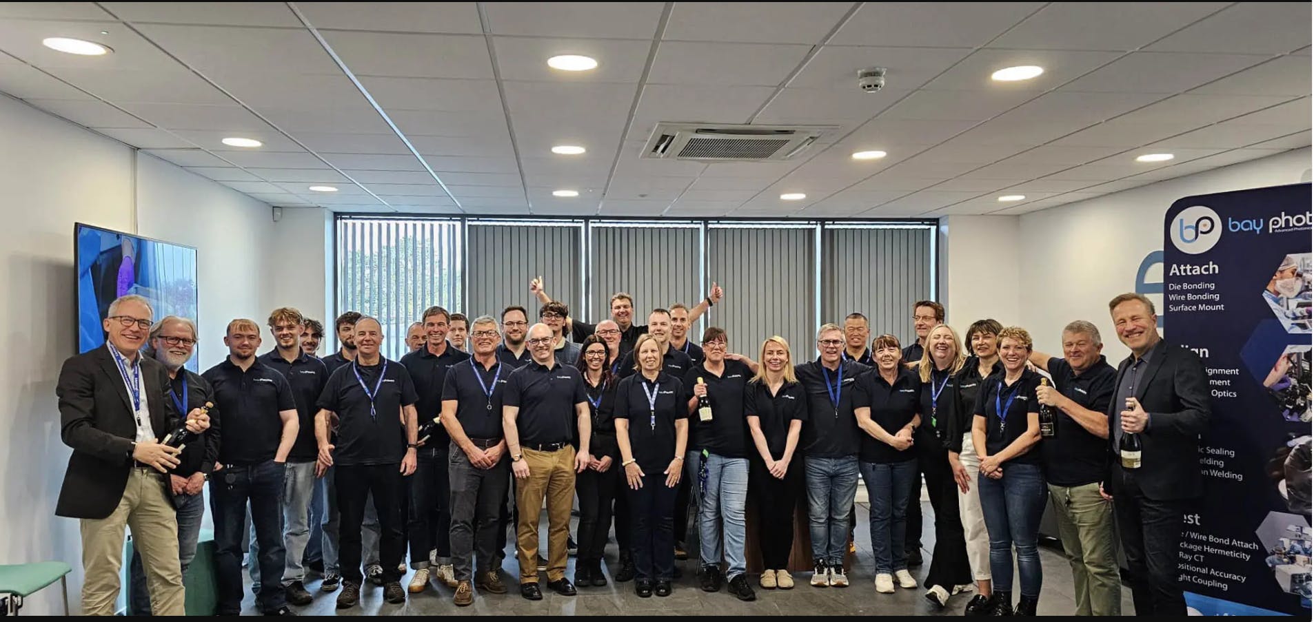 Celebrating the acquisition of Bay Photonics by AMS Technologies in Paignton, United Kingdom. &copy; Bay Photonics Ltd