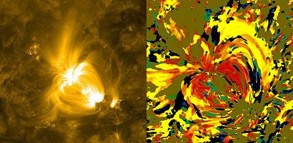 Nicholeen Viall, a solar scientist at NASA's Goddard Space Flight Center, creates images of the sun reminiscent of Van Gogh, but it is science, not art. The color of each pixel contains a wealth of information about the 12-hour history of cooling and heating at that spot on the sun, holding clues to what drives the temperature and movements of the sun's atmosphere, or corona.