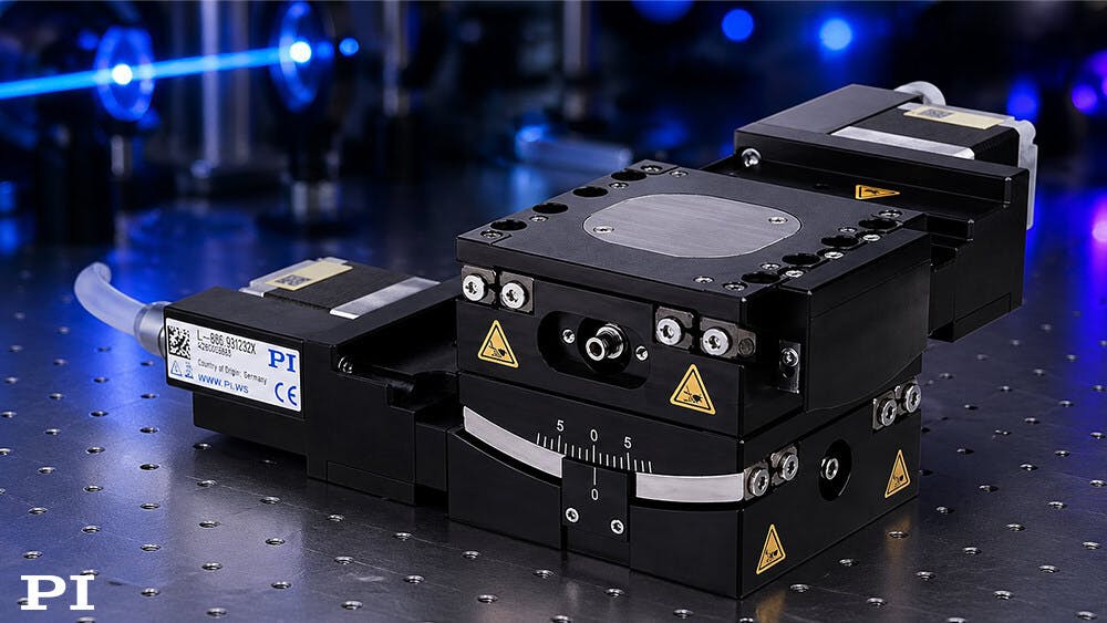 The stackable design of the L-886 goniometer series preserves a common center of rotation, a great advantage in multi-axis alignment applications.