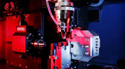 Interior view of an industrial femtosecond laser micromachining system used for medical