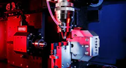 Interior view of an industrial femtosecond laser micromachining system used for medical Interior view of an industrial femtosecond laser micromachining system used for medical