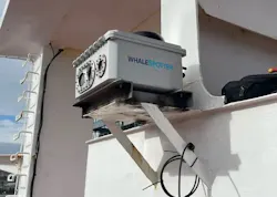 The WhaleSpotter system detects the presence of whales and produces data in real time to help ships avoid striking them. The WhaleSpotter system detects the presence of whales and produces data in real time to help ships avoid striking them.