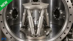 The new H-850.H2IV vacuum-compatible precision positioning hexapod system from parallel-kinematics specialist Physik Instrumente. The new H-850.H2IV vacuum-compatible precision positioning hexapod system from parallel-kinematics specialist Physik Instrumente.
