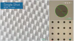 FIGURE 3. Workshop of Photonics’ single shot process on BF33 glass, with thickness of 1.1 mm.