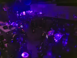 This shot shows the group’s highly broadband and bright optical parametric amplifier in action.