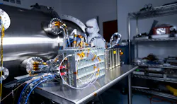 FIGURE 2. A prototype LISA laser optical module after testing at NASA’s Goddard Space Flight Center in May 2025. The flight laser hardware will use Exail’s phase modulators.