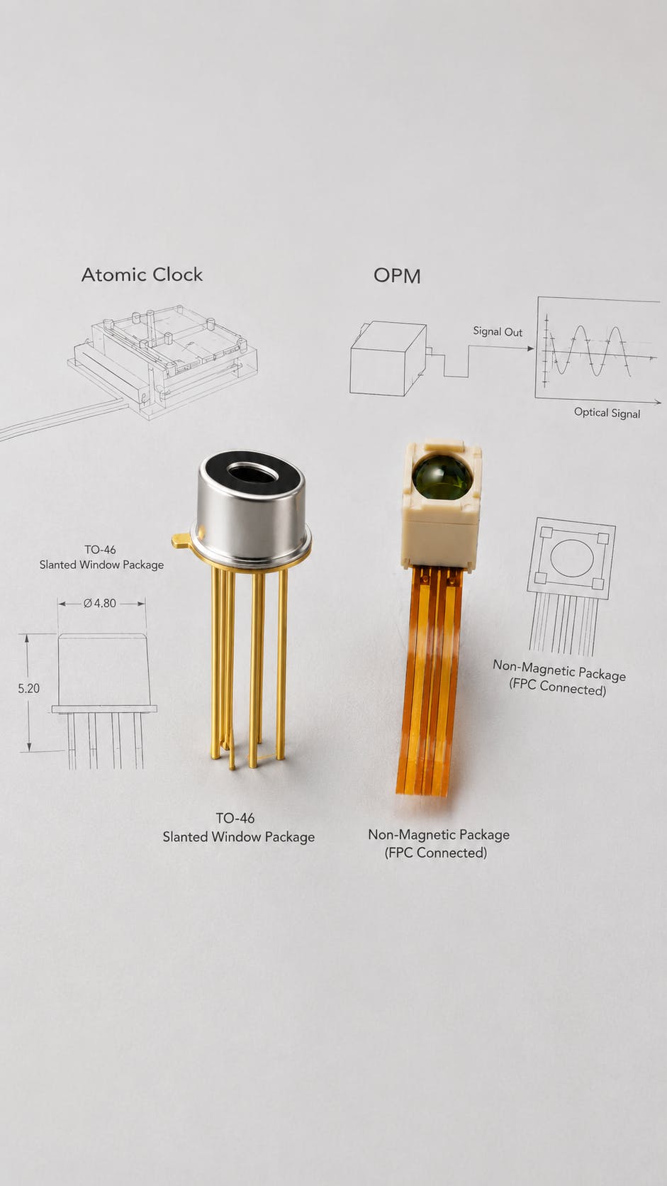 795 nm / 894.6 nm Single Mode VCSEL for Atomic Clock and OPM Applications