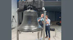 VAR Lab researchers capture the Liberty Bell with a Canon EOS R5 Mark II for documentation and photogrammetry during one of three limited-access scanning sessions inside the Liberty Bell Center.
