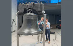 VAR Lab researchers capture the Liberty Bell with a Canon EOS R5 Mark II for documentation and photogrammetry during one of three limited-access scanning sessions inside the Liberty Bell Center.