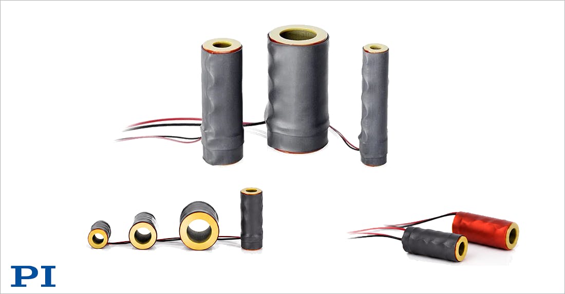 PI's ring-type PZT actuators for optical and mechanical applications, available in twelve standard sizes.