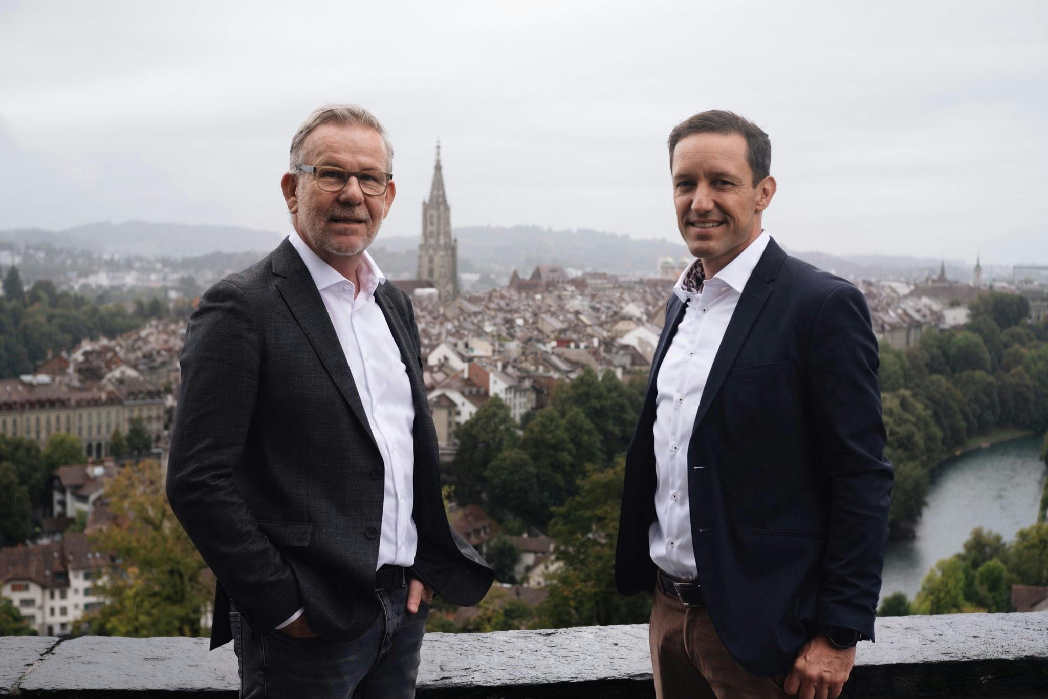 Jens Krauss and Matthias Peterhans in Bern, where CSEM supports the canton's ambition to become a leading Swiss center for medtech innovation. Peterhans will become Vice President Medtech in summer 2027.