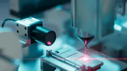 uEye SFA monitoring camera captures a laser process in an industrial application.
