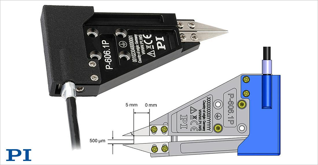 PI&rsquo;s flexure guided micro-gripper provides force control to 0.005N for micro optics and photonics test and assembly automation.