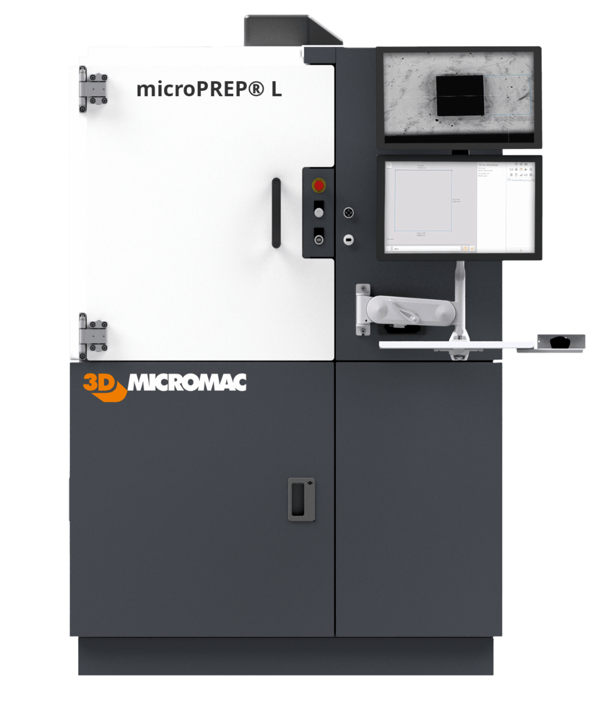 The laser sample preparation tool microPREP&circledR;L by 3D-Micromac AG can prepare samples on whole 12-inch (300-mm) wafers and system-level boards &ndash; at different locations of the sample within a single process run. Copyright: 3D-Micromac AG.