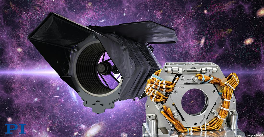 The fast steering mirror on the Roman's Coronagraph Instrument is driven by PI&rsquo;s PICMA&circledR; piezo actuators. (images: NASA)